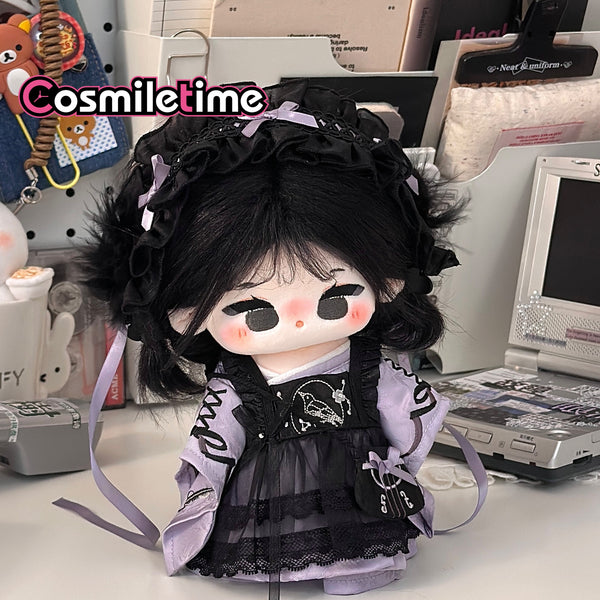 20cm Plush Doll Hanfu Purple Dress Doll Accessories