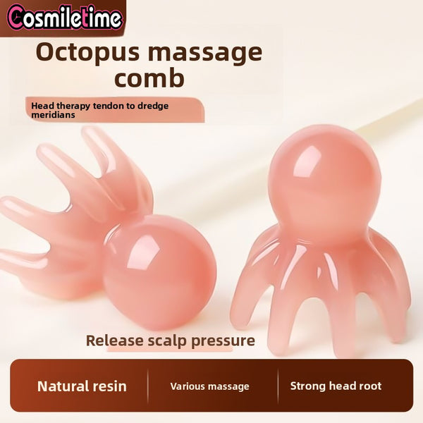 Octopus Massage Comb Head Meridian Massager Scalp Acupoints Hair Therapy Comb