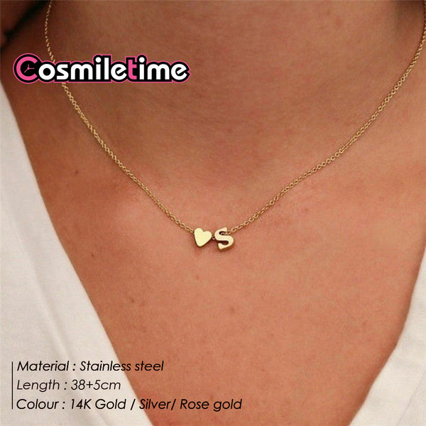 Titanium Steel Stainless Neck Chain Fashion Heart Letter Pendant Clavicle Chain Ladies Necklace