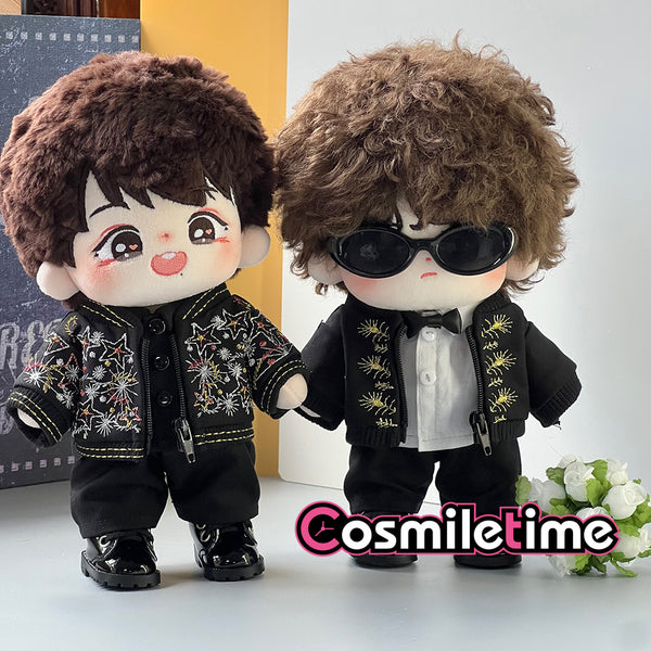 The Untamed Xiao Zhan Wei Wuxian Yibo Lan Wangji 20cm Plush Doll Clothes Black Jacket