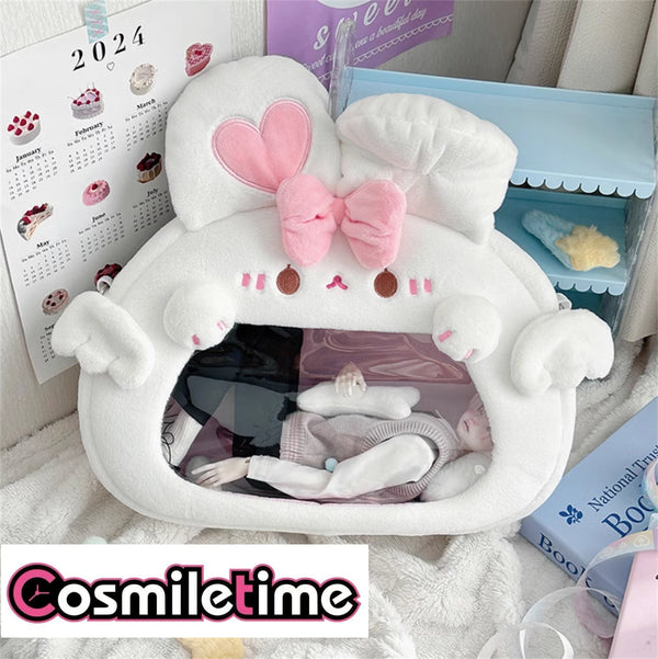 Cat Dog Rabbit Plush 10cm 15cm BJD Doll Toy Shoulder Bag Itabag
