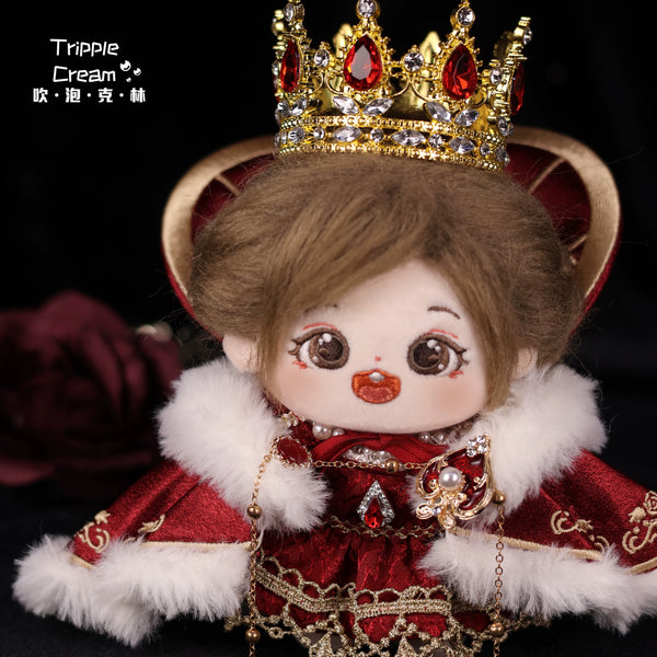 Queen Crowned Gorgeous Ruby Cape 10cm Plush Doll Clothes Dress