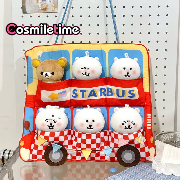 Original 10cm Plush Doll Baby Bus Hanging Bag Cute Storage Bag