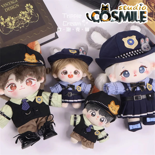 Kpop Star Idol Fox Rabbit Police Uniforms Costume Stuffed Plushie 10cm 20cm Plush Doll's Clothes Doll Accessories KL Apr