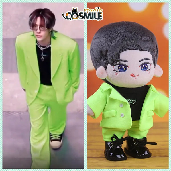 Street Dance of China SDC 5 Wang Yibo Magazine Idol Green Suit Costume for Stuffed Plushie Toy 20cm Doll Clothes Clothing Sa