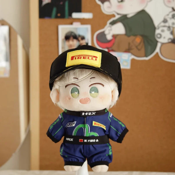 The Untamed Fashion Wang Yibo Black Racing Suits Costume Stuffed 20cm Plush Doll Accessories Doll's Clothes