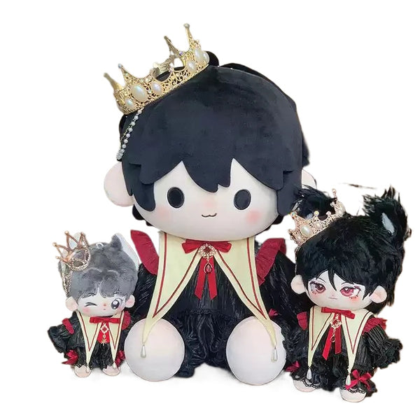 European Royal General Prince Black Pajamas Knight King Crown 15cm 20cm 40cm Plush Doll's Clothes