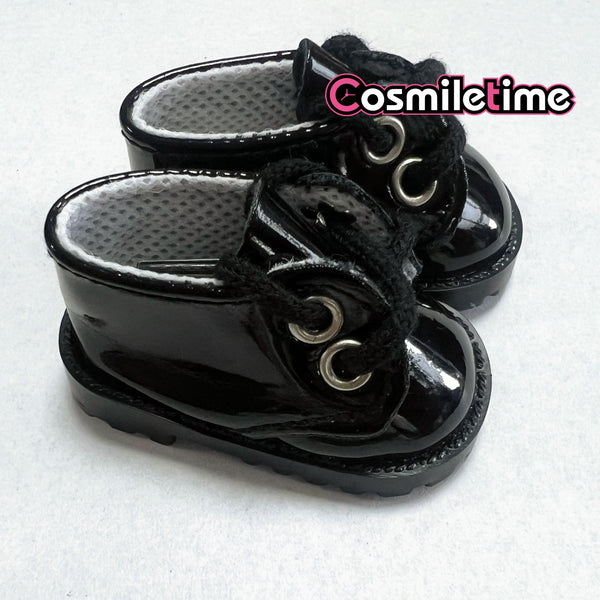 [In Stcok] 20cm Plush Doll Small Black Leather Shoes Doll Accessories
