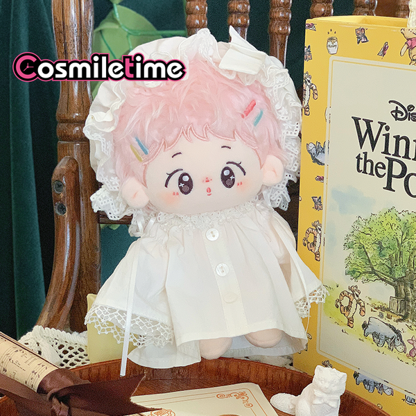 Rabbit Ear Night Skirt Pajamas Bowknot 20cm Plush Doll Cothes Cute Dress Doll Accessories