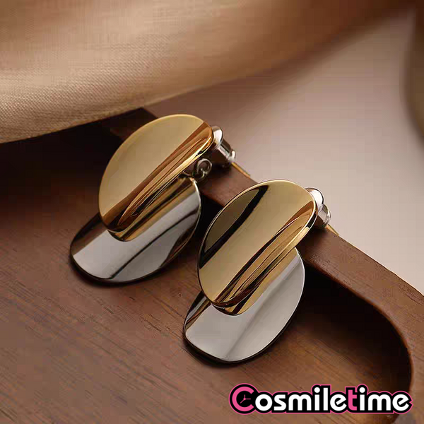 Glod S925 Silver Earrings Ear Studs 2025 New Clips Women Girl Skirt Accessories Jewelry