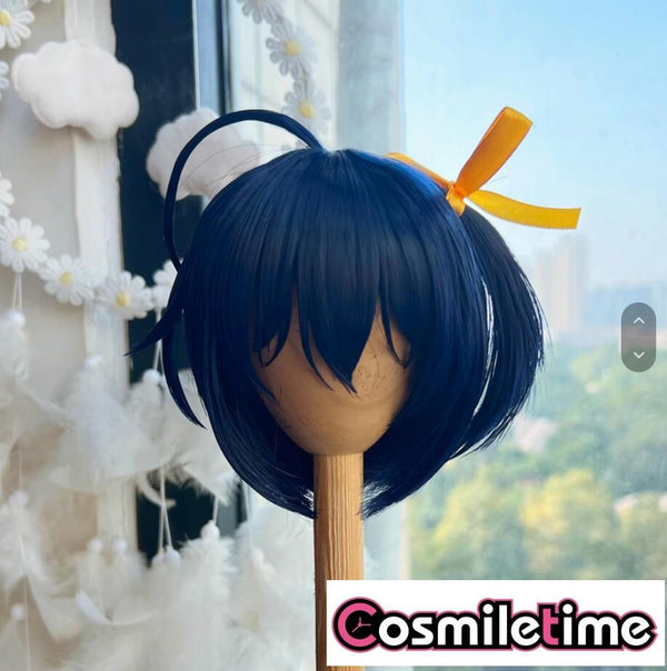 Handmade Hot Anime Takanashi Rikka Role Cos Cosplay 1/3 1/4 1/6 BJD Blue Styling Hair Wig  Doll's Accessories KN